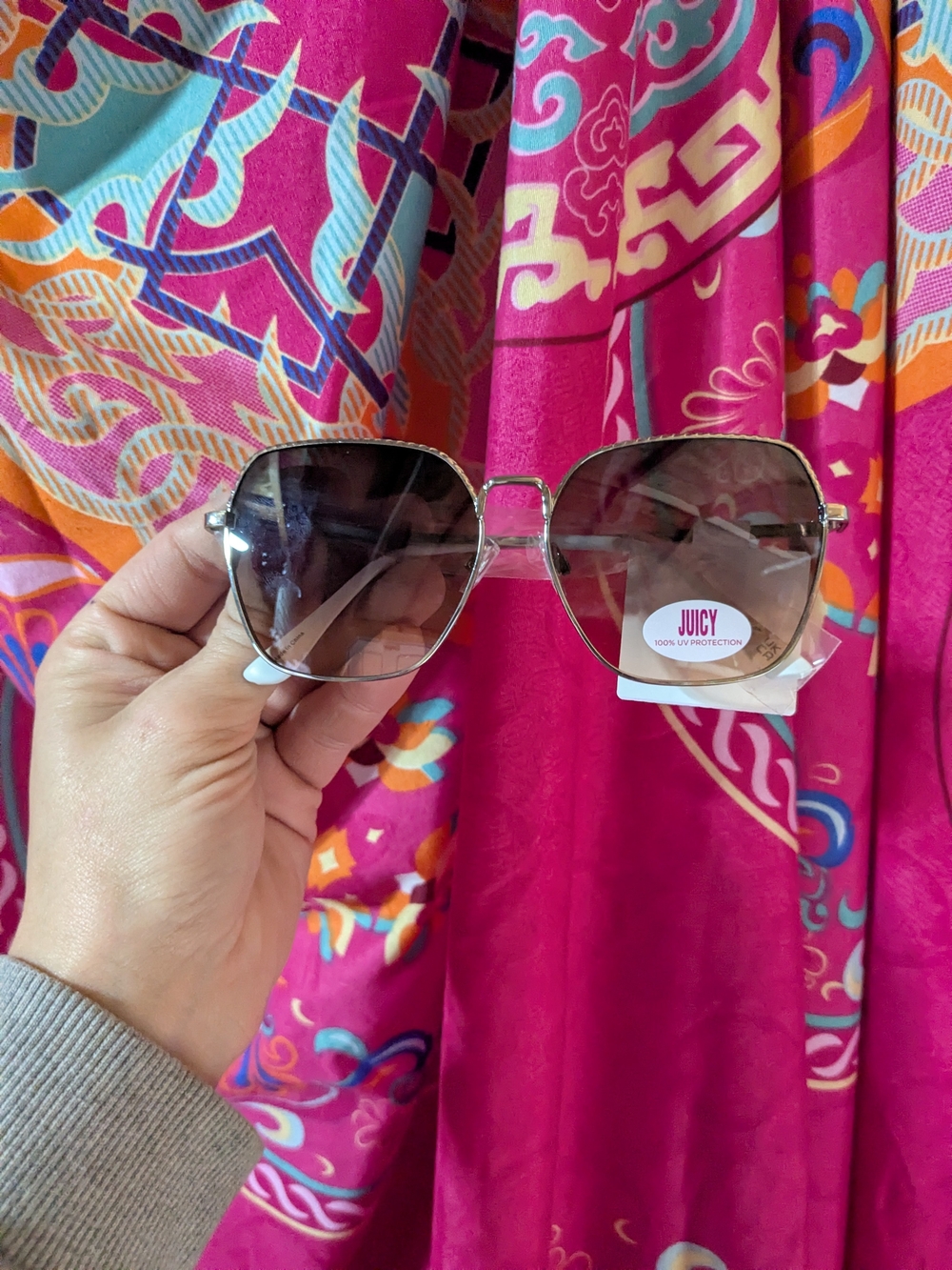 Juicy Couture Gold Frame Sunglasses with Brown Gradient Lenses